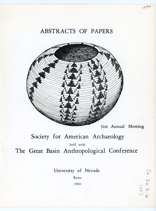 All abstracts from the 1966 Great Basin Anthropological Conference, part 1.