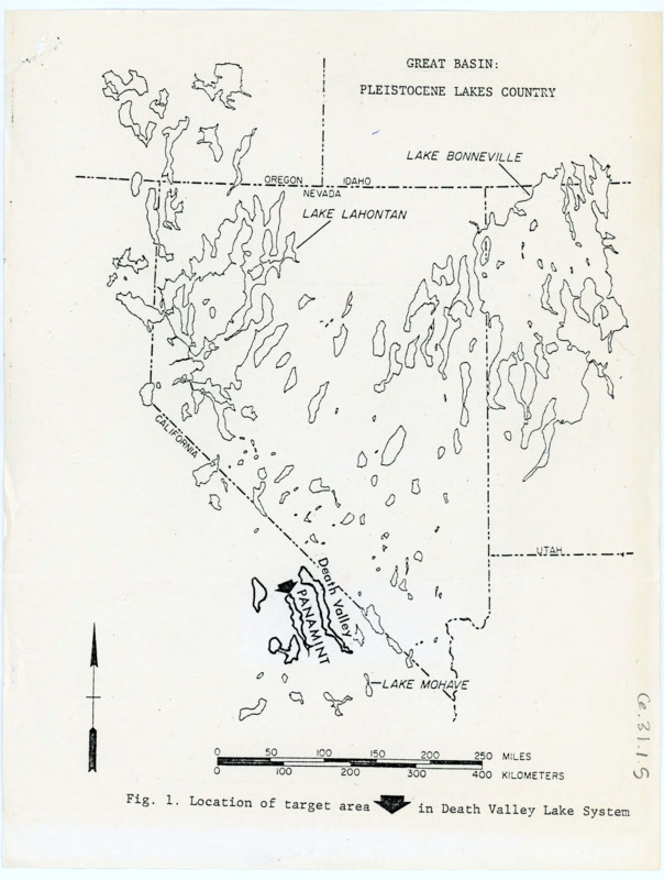 Map identifying a target area in the Death Valley Lake System