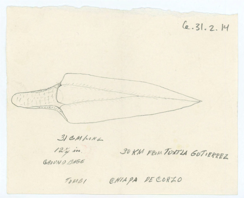 Drawing of a point, with size and location data included.