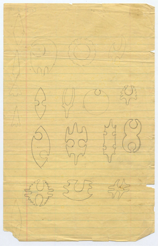 Drawings of lithic artifacts.