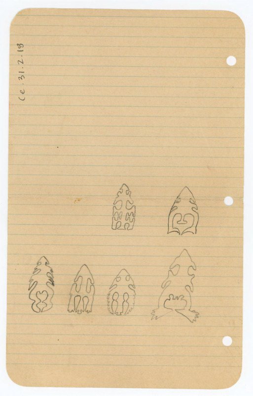 Drawings of lithic artifacts.