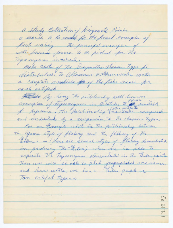 A brief handwritten note introducing a study collection of diagnostic points.