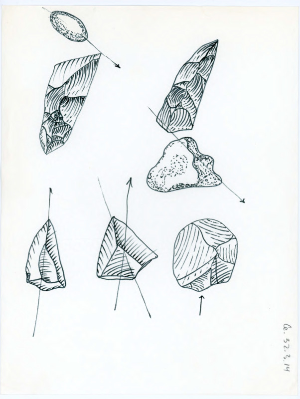 Hand drawn sketches of a few artifacts that is demonstrating breakage.