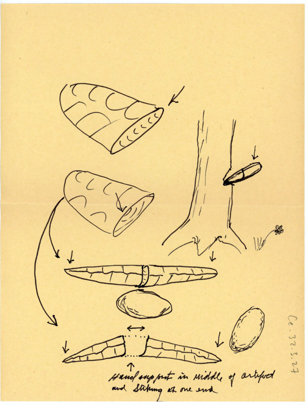 Hand drawn sketches of artifacts and a demonstration of how to break artifacts in half.