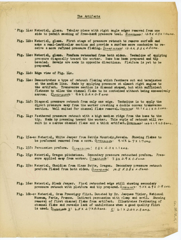 List of the artifacts likely from the polyhedral core paper. Includes in depth descriptions of the artifacts.