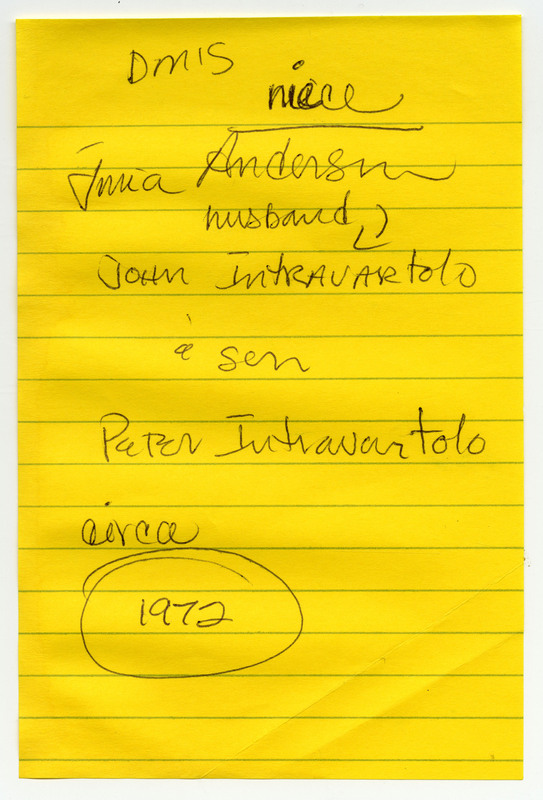 A note scribbled on a lined notepage. It includes names of people and academic papers.