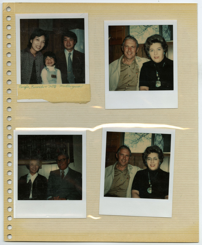 Image of Tsugio, Kumiko, and Mito Matsuzawa smiling together. Image of Evelyn Crabtree smiling with Donald "Don" E. Crabtree. Image of Evelyn Crabtree smiling with Donald "Don" E. Crabtree. Image of Evelyn Crabtree smiling with Donald "Don" E. Crabtree.