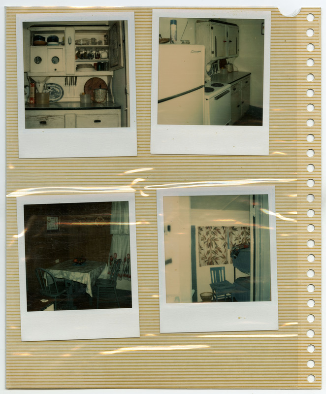 Image of a kitchen pantry, drawers, and counterspace filled with plateware. Image of a kitchen. Image of a dining room table. Image of a room.