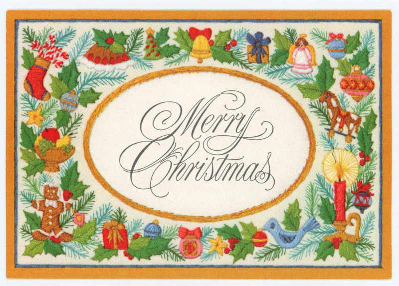 Holiday card from John and Clara Meadows to Don Crabtree wishing he feels better soon.