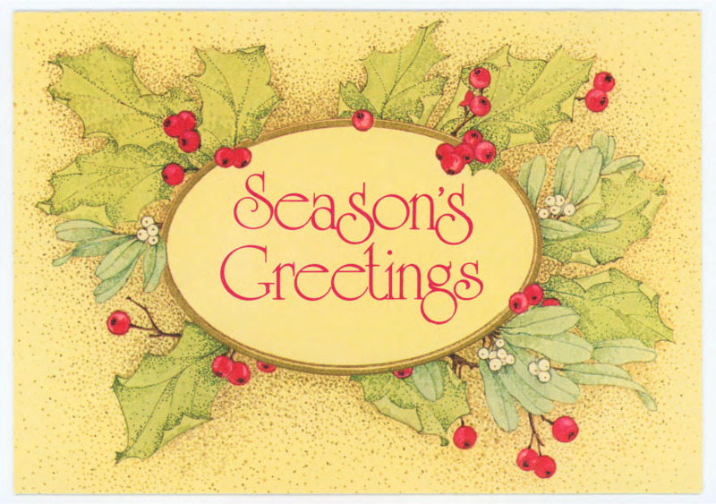 Holiday card from Jean, Kendra, and Terry Moore to Don Crabtree wishing him good health and a happy holidays, and praise him for his excellent summer course the season prior.