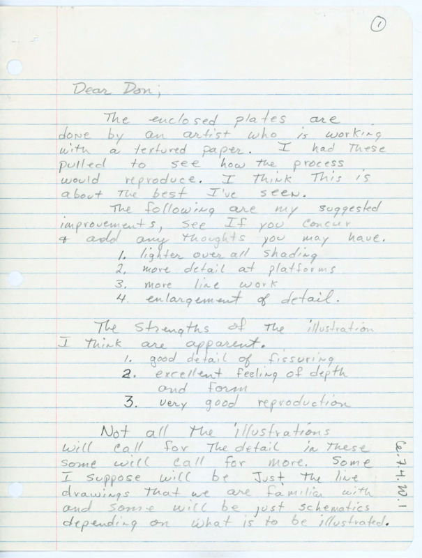 Letter from Guy R. Moto to Don Crabtree regarding a set of lithic illustrations; the illustrations are enclosed.