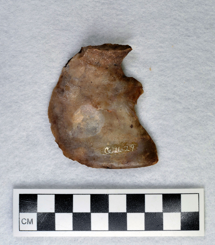 Examples of heat treated flakes that were heated up too quickly and cooled off too quickly. There are examples of pot-lidding and crazing. Pot-lidding occurs when stone is heated too quickly and crazing occurs from a rapid cooling.