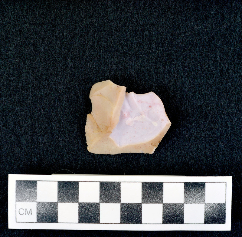 Examples of heat treated flakes that were heated up too quickly and cooled off too quickly. There are examples of pot-lidding and crazing. Pot-lidding occurs when stone is heated too quickly and crazing occurs from a rapid cooling.