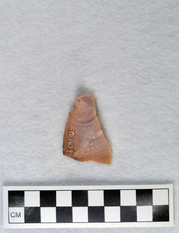 Examples of heat treated flakes that were heated up too quickly and cooled off too quickly. There are examples of pot-lidding and crazing. Pot-lidding occurs when stone is heated too quickly and crazing occurs from a rapid cooling.