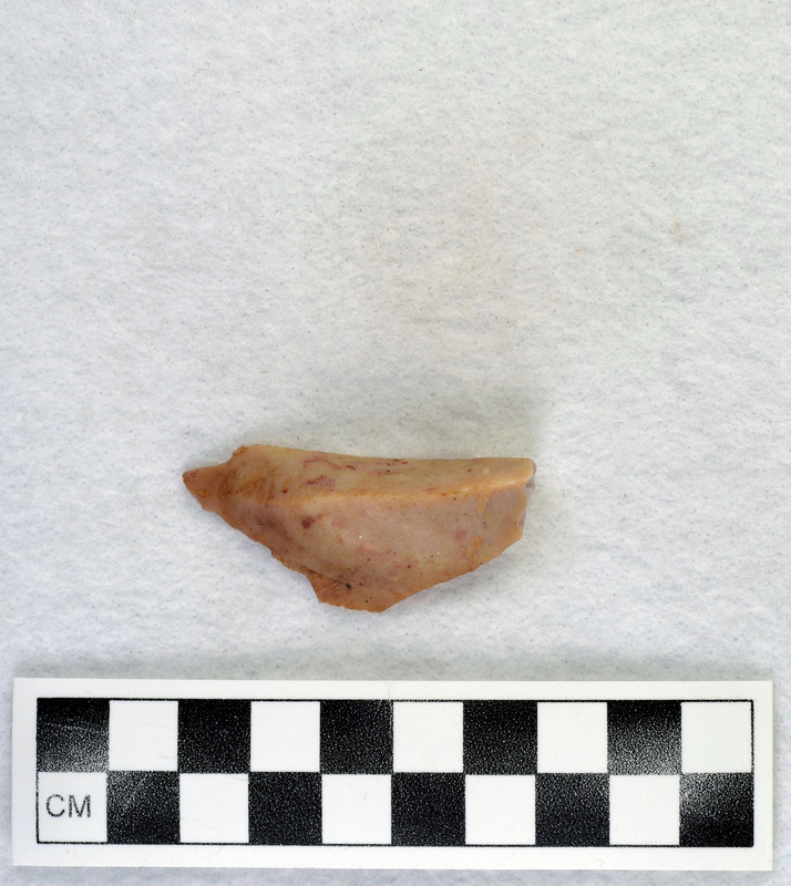 Examples of heat treated flakes that were heated up too quickly and cooled off too quickly. There are examples of pot-lidding and crazing. Pot-lidding occurs when stone is heated too quickly and crazing occurs from a rapid cooling.