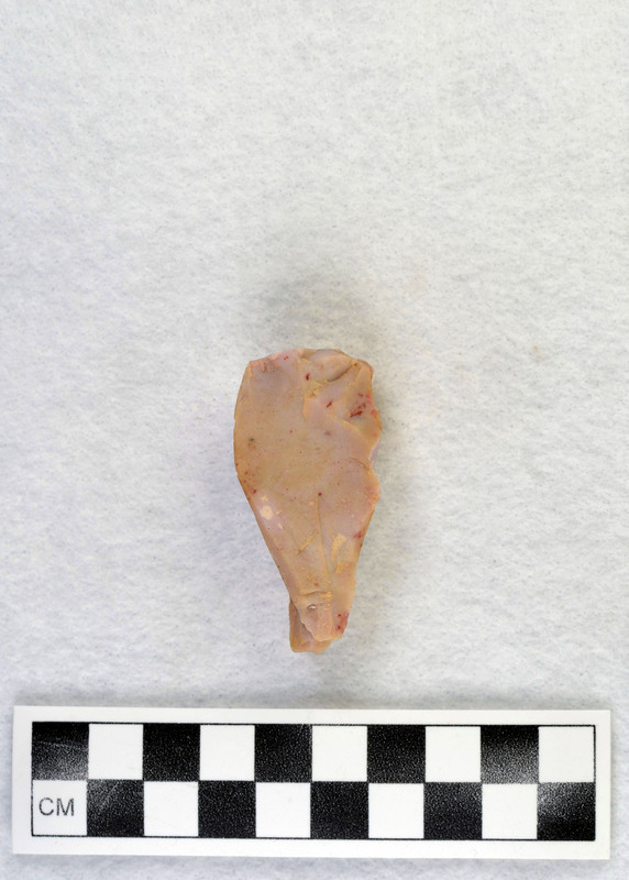 Examples of heat treated flakes that were heated up too quickly and cooled off too quickly. There are examples of pot-lidding and crazing. Pot-lidding occurs when stone is heated too quickly and crazing occurs from a rapid cooling.