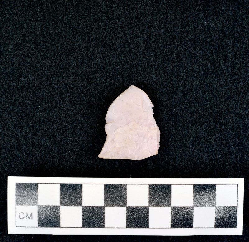 Examples of heat treated flakes that were heated up too quickly and cooled off too quickly. There are examples of pot-lidding and crazing. Pot-lidding occurs when stone is heated too quickly and crazing occurs from a rapid cooling.