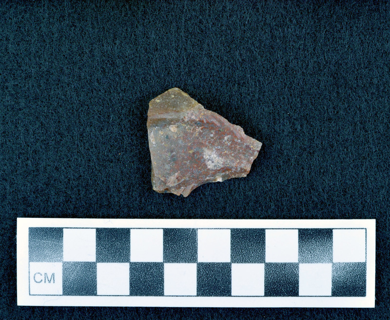 Associated w/Ce.6456 Greys, local material, haven't tried heat, mottled grey (dark) is most promising. (D. Crabtree)