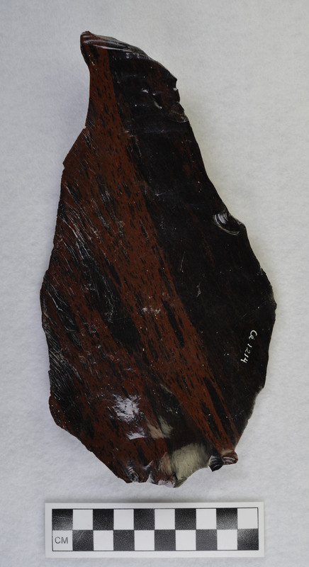 One of several macro flakes from Glass Butte, obsidian by Donald E. Crabtree.
