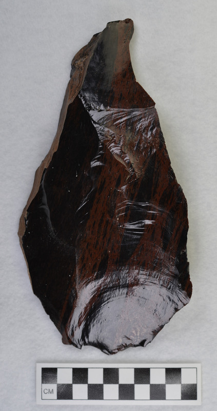 One of several macro flakes from Glass Butte, obsidian by Donald E. Crabtree.