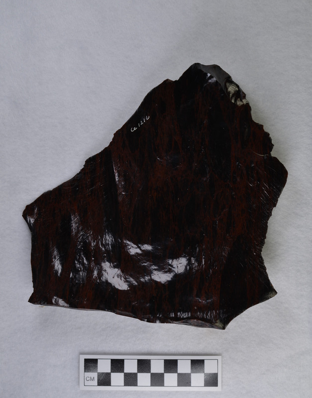 One of several macro flakes from Glass Butte, obsidian by Donald E. Crabtree.