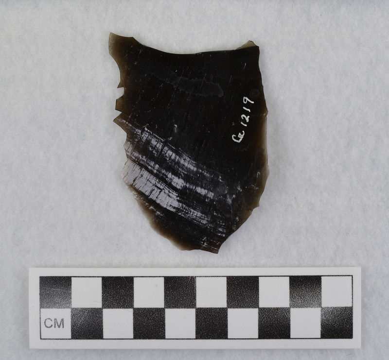 This is an uncommonly large erraillure flake produced by Donald E. Crabtree. For further information see Crabtree, 1972, pg. 31.