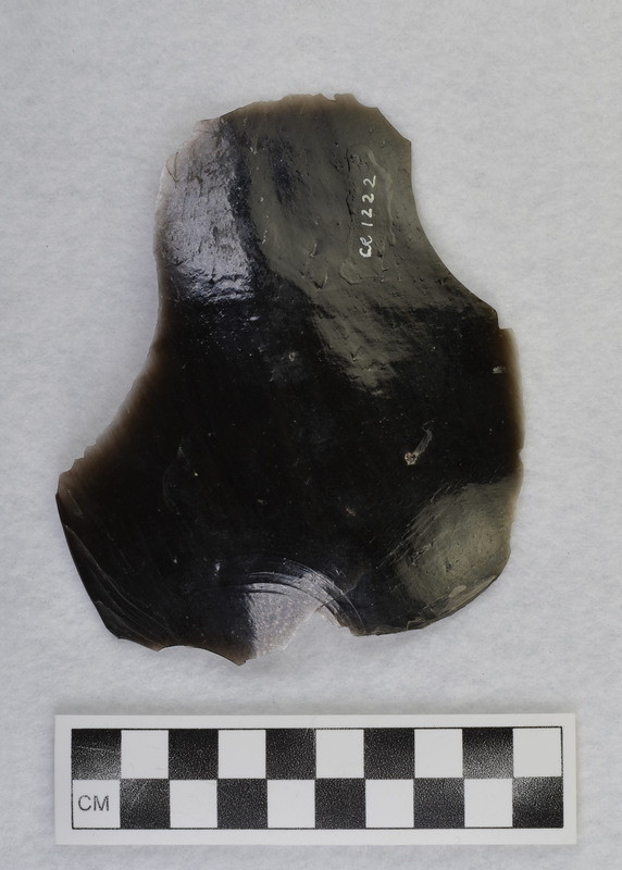 This is an uncommonly large erraillure flake produced by Donald E. Crabtree. For further information see Crabtree, 1972, pg. 31.