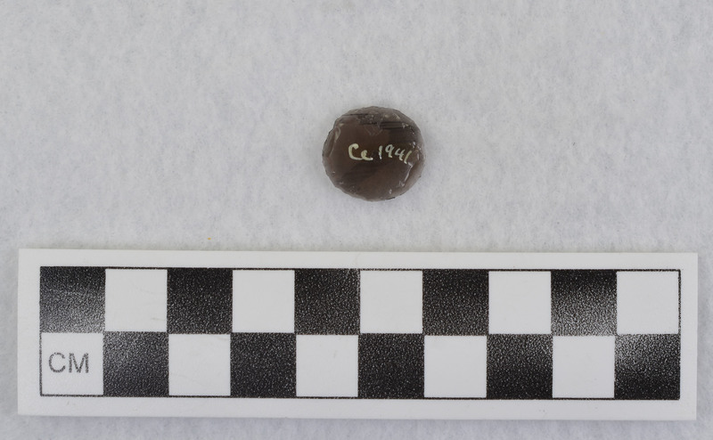 Glass Butte obsidian item produced during a Donald E. Crabtree experiment to manufacture an "eye" as used in Mesoamerican statues.