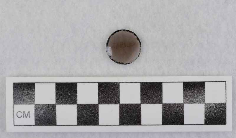 Glass Butte obsidian item produced during a Donald E. Crabtree experiment to manufacture an "eye" as used in Mesoamerican statues.