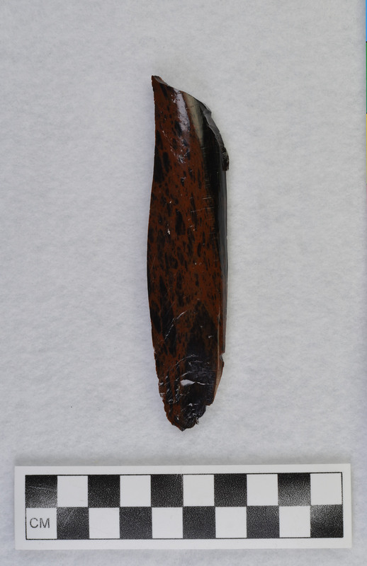 Occurs sometimes at end of hinge fracture Appears to have been burinated by Crabtree. (GT)