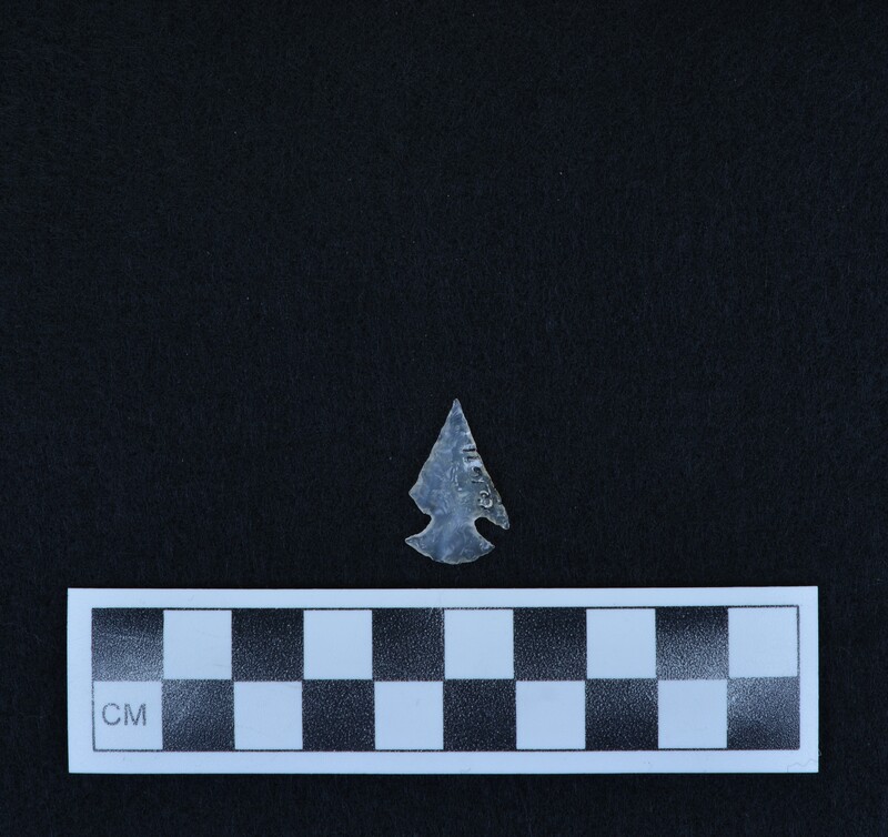 Heat treated, corner notched, one tang broken off