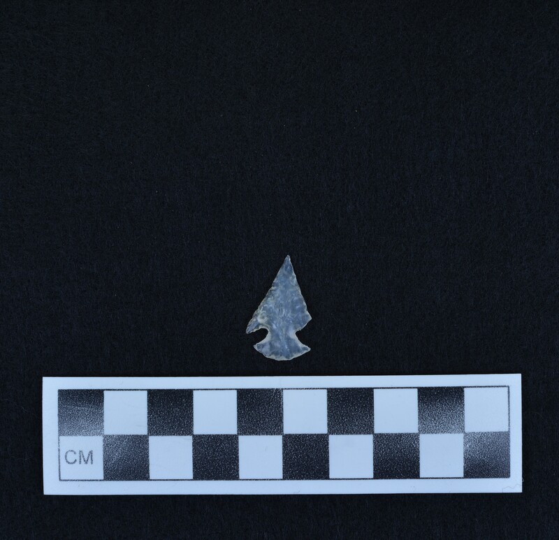 Heat treated, corner notched, one tang broken off