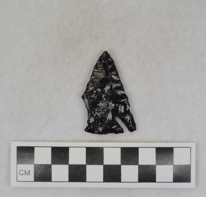 Corner notched, one ear missing