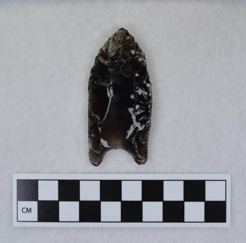 Crabtree? possibly made by another person Appears to have been fluted by indirect percussion. Basal edges ground. (GT)