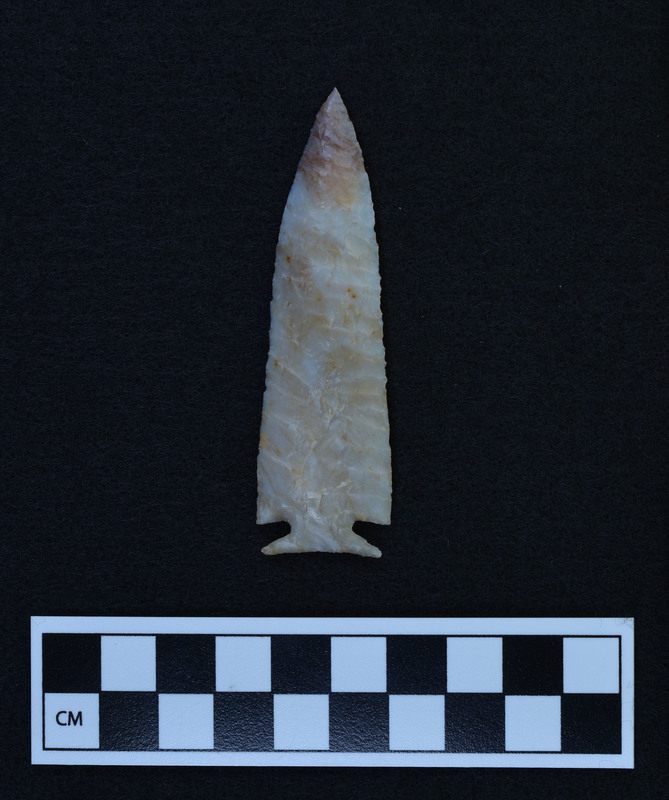 This large, corner notched, biface was made by Donald E. Crabtree using collateral flaking.