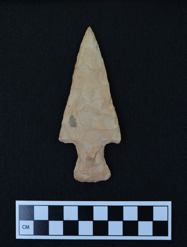 Stemmed, broad collateral pressure flaking