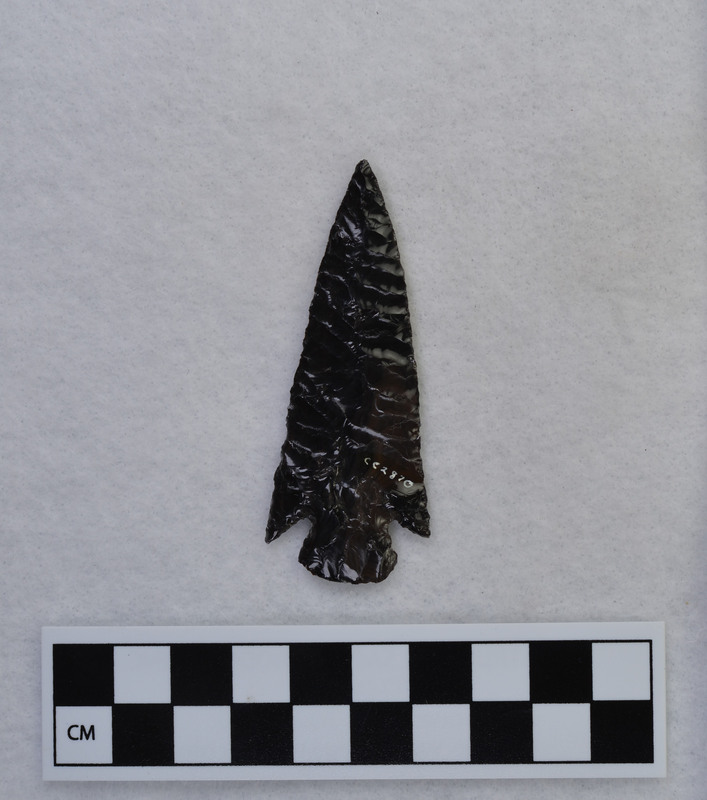 Corner notched, parallel flaked