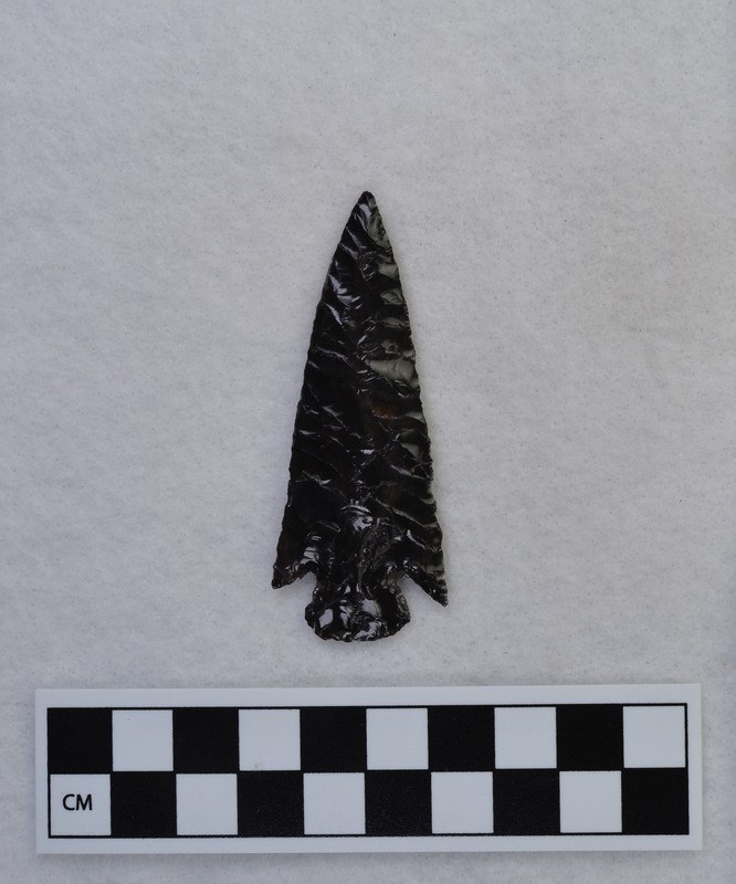 Corner notched, parallel flaked