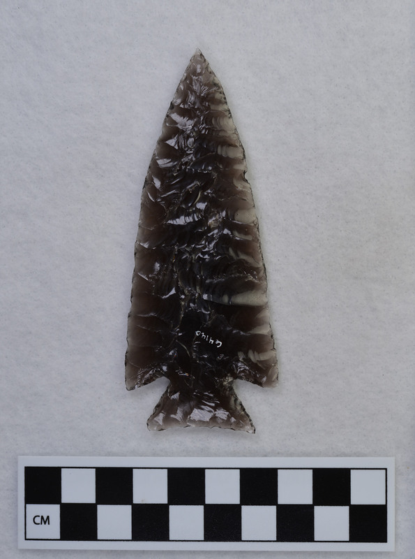 Corner notched, parallel flaked