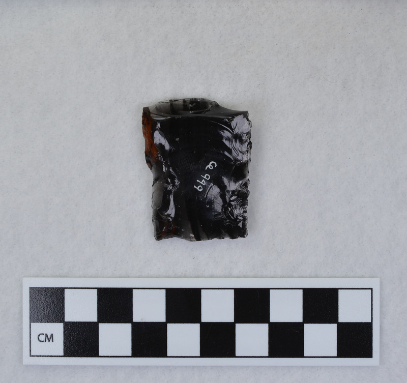 Fragment from Clovis experiment End shock fractured point in half, other portion lost. (GT)