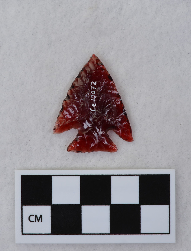 Corner notched Material: red tail light lens.