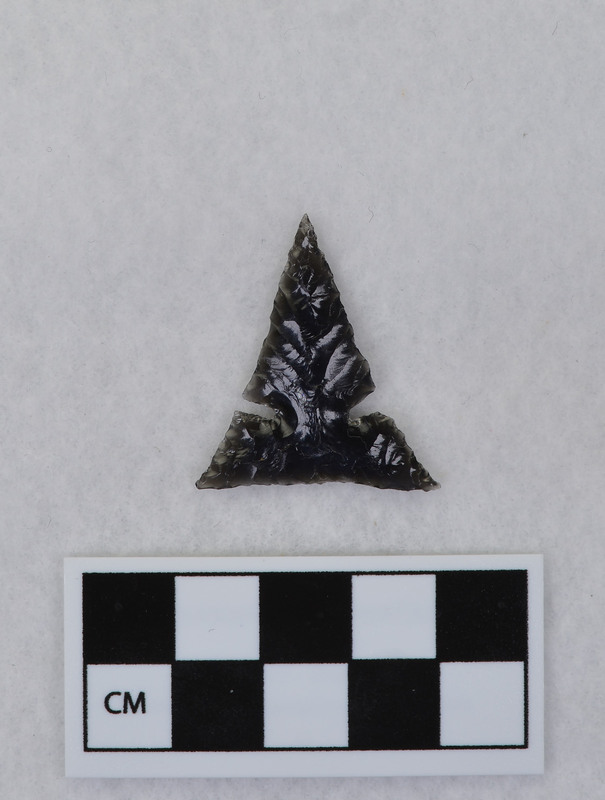 Triangular, side notched, chevron flaking