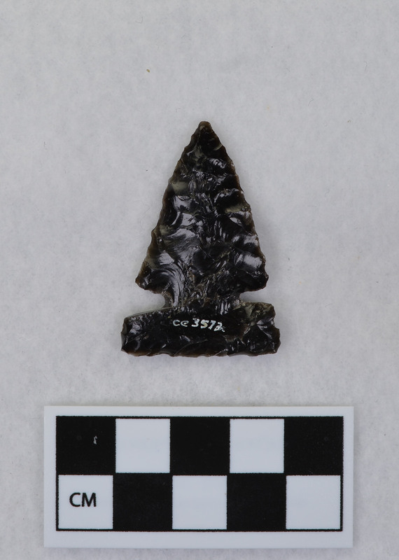 Side notched Burin type flake removed from one side of one notch. (GT)