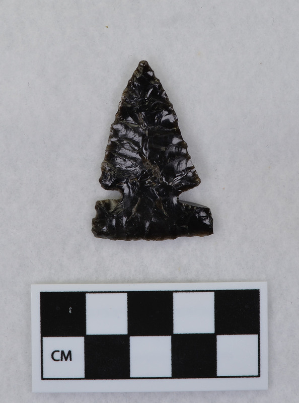 Side notched Burin type flake removed from one side of one notch. (GT)