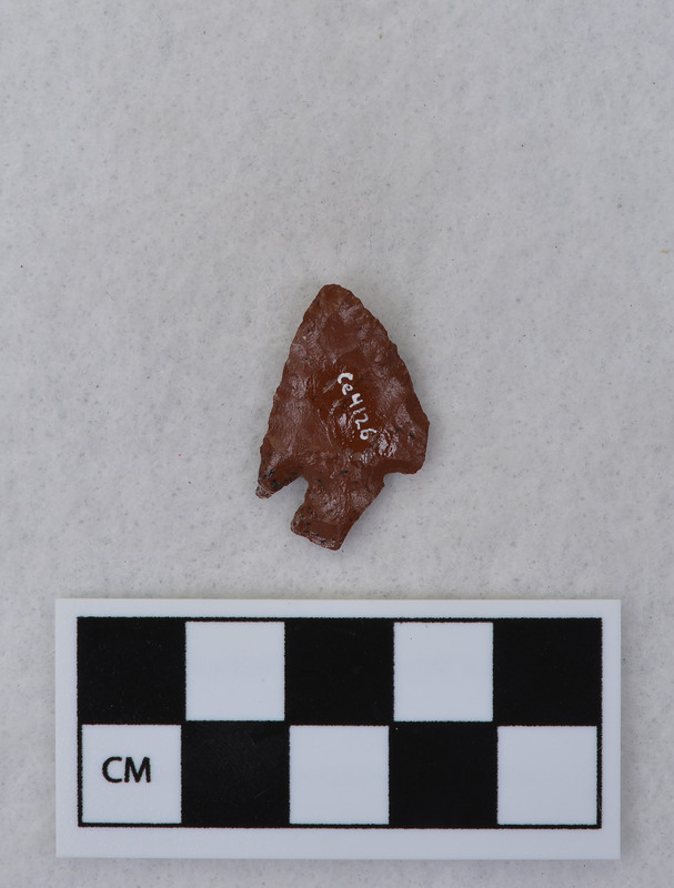 Corner notched, damaged shoulder and base