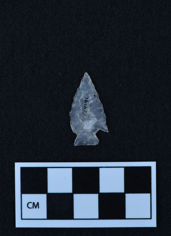 Corner notched, one ear broken