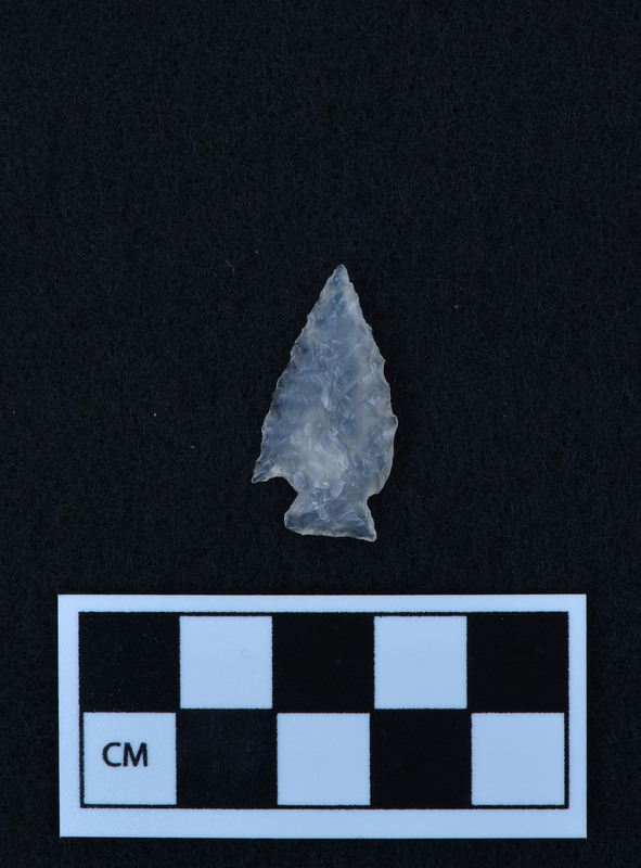 Corner notched, one ear broken