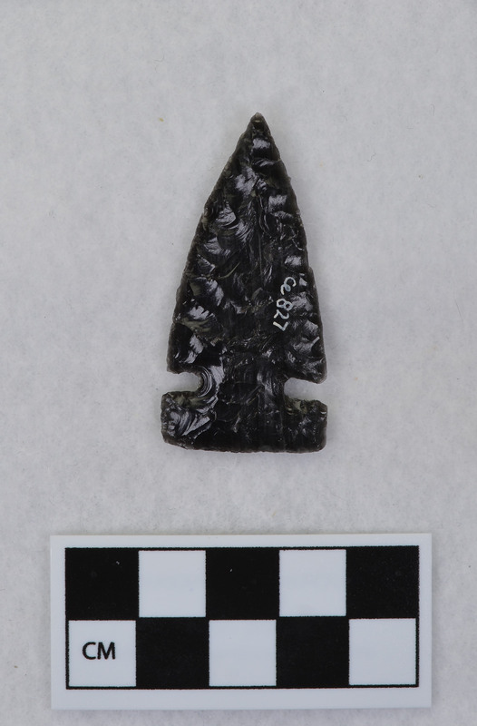 Side notched, antler used as notching tool