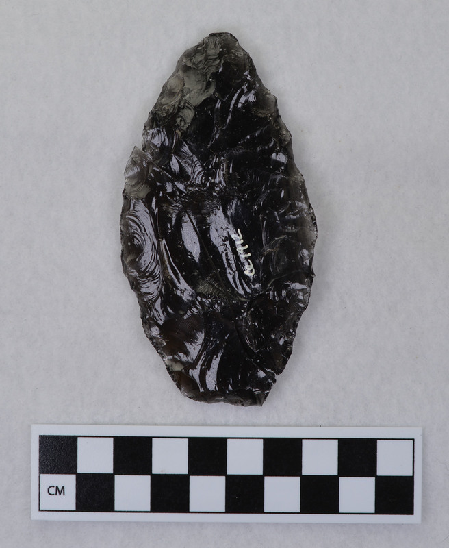 Two fragments of a biface photographed together