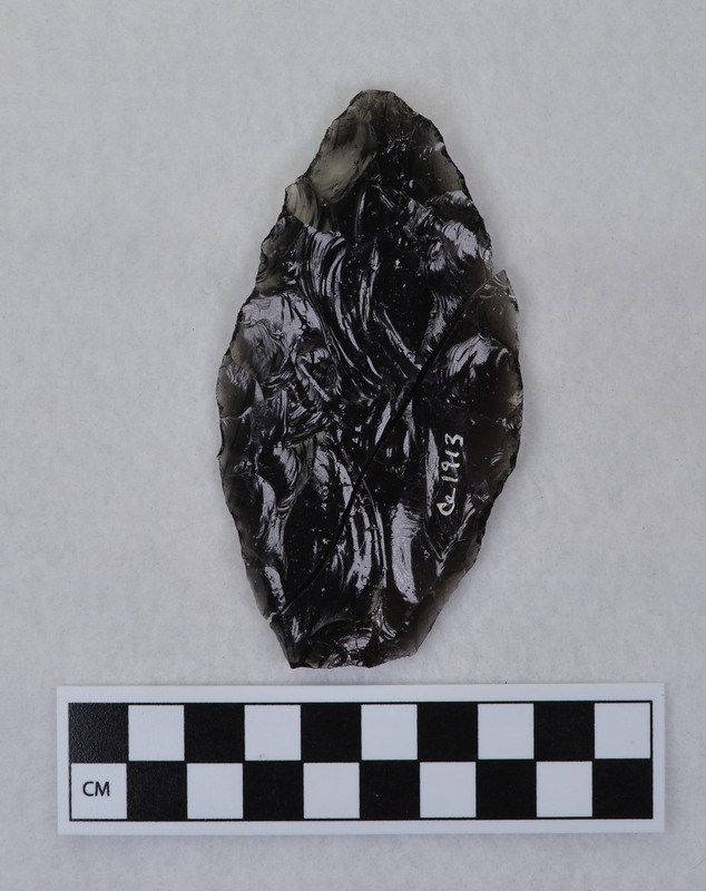 Two fragments of a biface photographed together